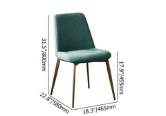 Modern green upholstered linen dining room chair set of 2 side chairs for contemporary decor