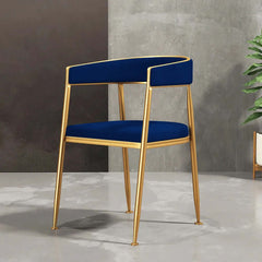 Gray Modern Dining Chair with Velvet Upholstery and Gold Legs for Elegant Home Decor