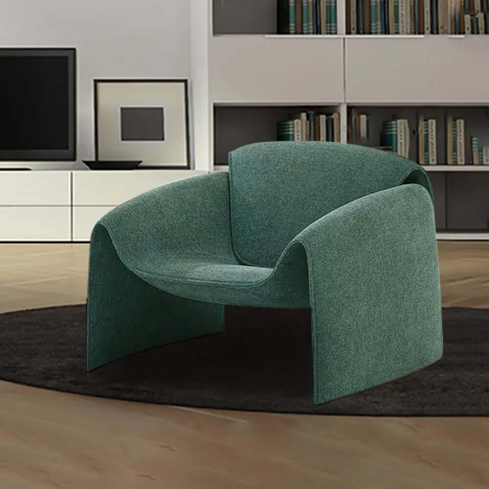 Elegant deep green velvet upholstered accent chair for modern living room decor Imagen principal del producto