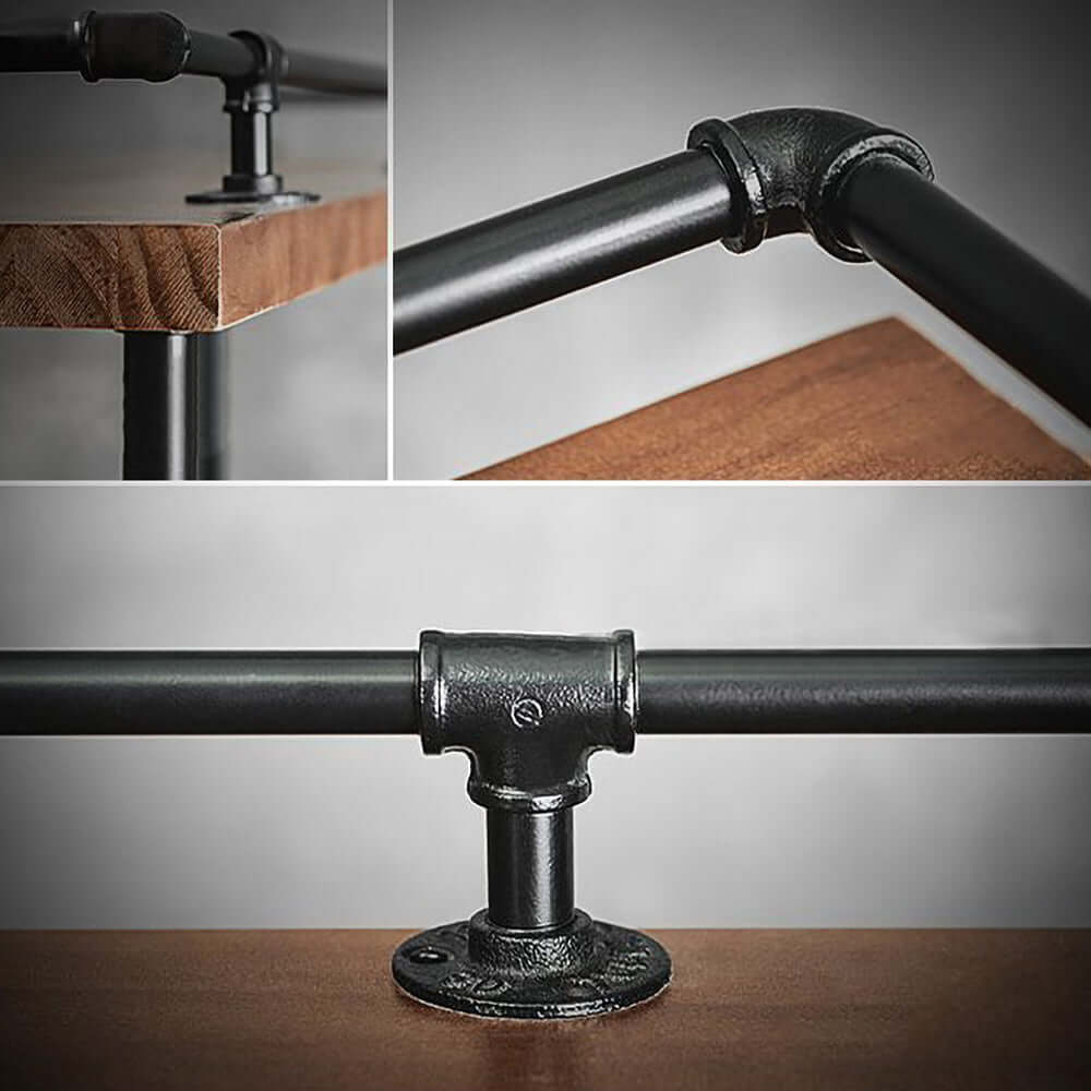 3-piece industrial bar table set with high natural finish