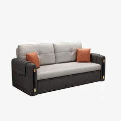 Stylish 81-inch modern gray convertible sleeper sofa with storage