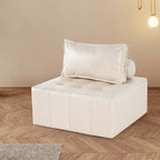 Chic Brown Armless Lounge Chair Upholstered in LeathAire for Versatile and Elegant Interior Design