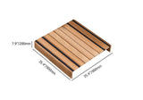 5Pcs Teak Outdoor Sectional Sofa Set with Coffee Table and Cushion in Natural & Gray
