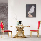 Elegant bar stool with modern velvet upholstery and golden legs for sophisticated interior design