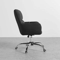 Cotton and linen upholstered office chair with swivel and height adjustable features for comfortable workspaces