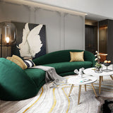 Luxury Green Velvet Upholstered Sofa 3Seater Sofa Solid Wood Frame 82.7" Sofa