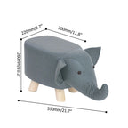 Elephant ottoman leathaire upholstered solid wood stool for relaxation and seating