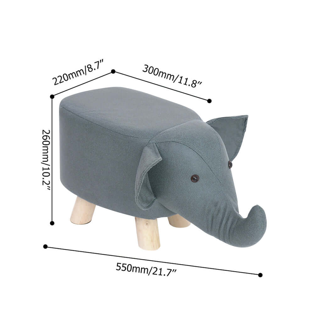 Elephant ottoman leathaire upholstered solid wood stool for relaxation and seating
