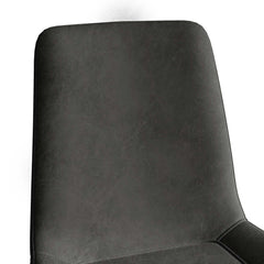 Modern Gray Upholstered Dining Chairs in PU Leather Set of 2 for Modern and Inviting Dining Ambiance