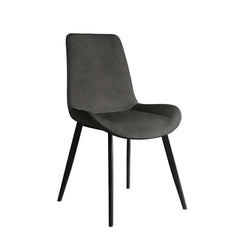 Modern Gray Upholstered Dining Chairs Set of 2 in PU Leather for Sophisticated and Chic Dining Setting