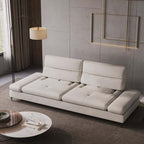 Modern velvet extra deep seat 4 seater sofa with adjustable armrest and backrest in elegant design