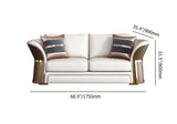 Modern Faux Leather Living Room Sofa Set in Brown & White Set of 3