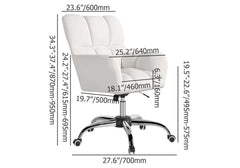 Modern office chair designed with cotton and linen upholstery, swivel function and height adjustment for versatility