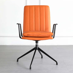 Ergonomic armchair in vibrant orange color for modern home office