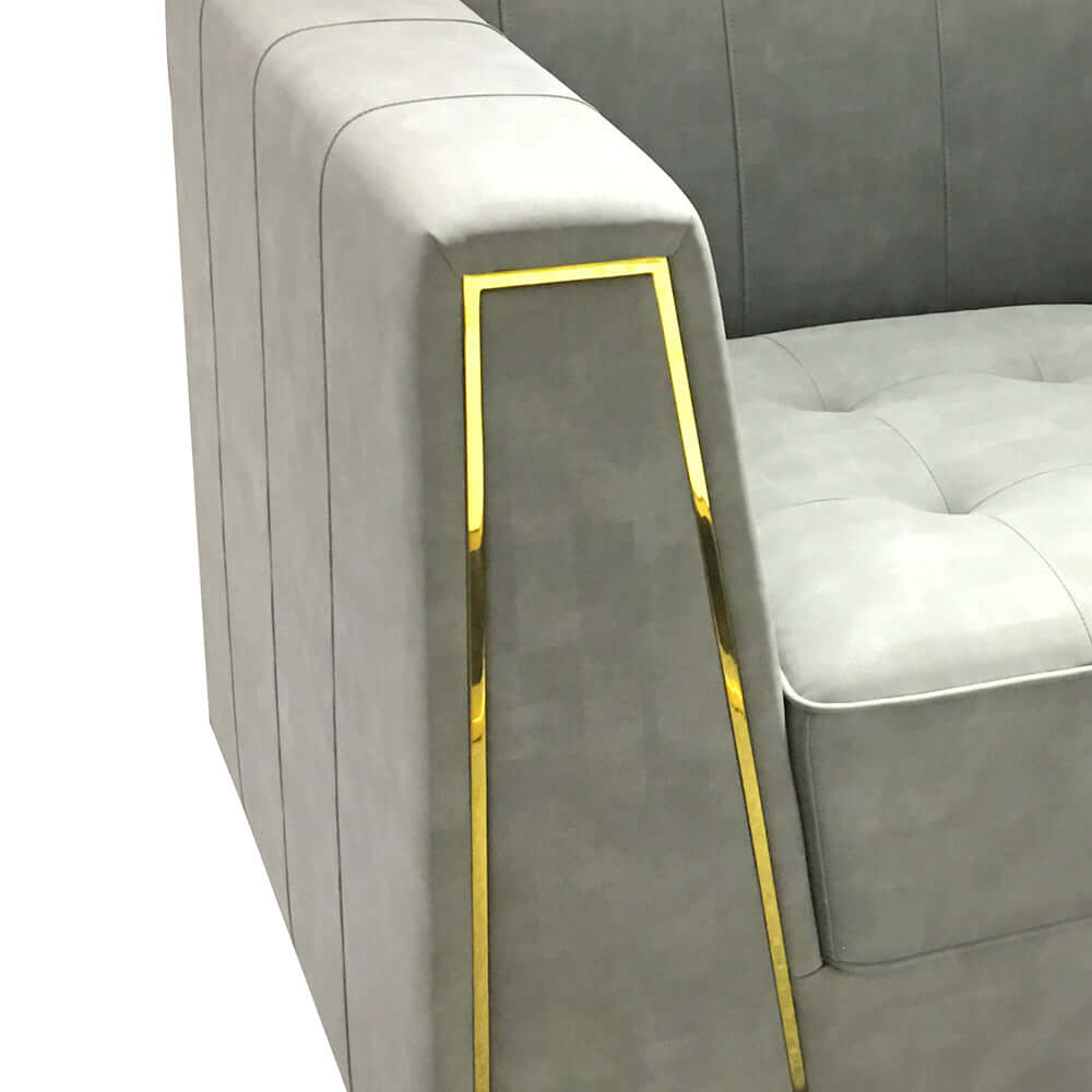 39.4" モダンなフェイクレザー張りシングルソファチェア ラグジュアリーアクセントチェア サブ画像