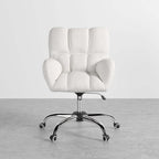 Elegant and practical office chair with swivel and height adjustment, upholstered in cotton and linen fabric