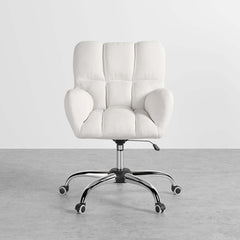 Elegant and practical office chair with swivel and height adjustment, upholstered in cotton and linen fabric