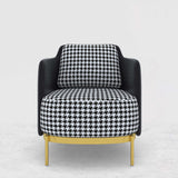 Black & Gray Modern Accent Chair with Linen Upholstery for Living Room