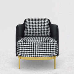 Contemporary black and gray chair with soft linen fabric for living room