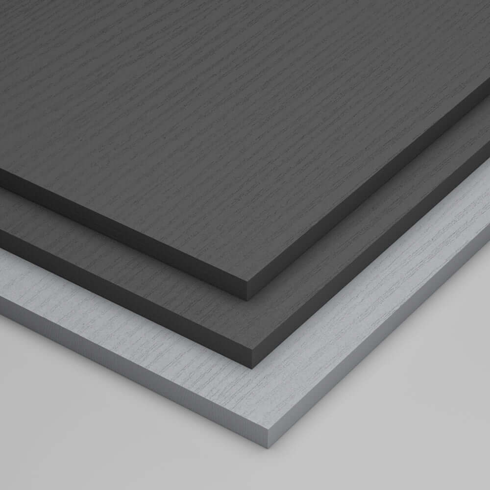 Modern minimalist makeup vanity set with mirror and stool in rich walnut finish