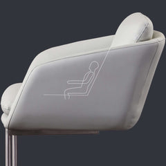 Contemporary Gray Faux Leather Office Chair with Stainless Steel Base