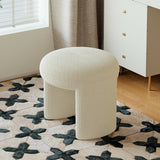 Modern Orange Boucle Vanity Stool Backless Makeup Accent Chair