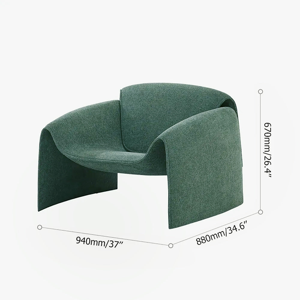 Modern Deep Green Accent Chair Velvet Upholstered Chair for Living Room