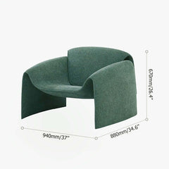 Plush deep green velvet upholstered chair with sleek modern design for living room