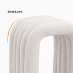 Elegant Modern White Boucle Sherpa Dining Chair Set