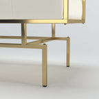 Elegant 31.5'' modern gray faux leather bench with glamorous gold metal legs