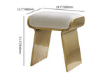 Upart Modern Beige Backless Vanity Stool Leathaire Upholstery Stainless Steel Frame