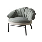 Modern Gray & Beige Lounge Chair with Comfortable Padded Cushion