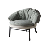 Gray & Beige Cloud Accent Chair Velvet & PU leather Lounge Chair with Padded Cushion