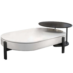 Stylish lift top storage coffee table and side table set in white and black for versatile home decor