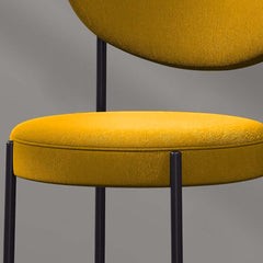 Contemporary upholstered dining chairs in vibrant yellow, set of 2 for trendy look