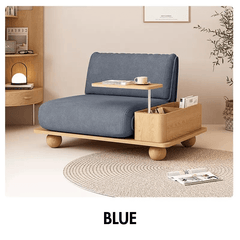 Green white blue brown gray sleeper sofa with storage table