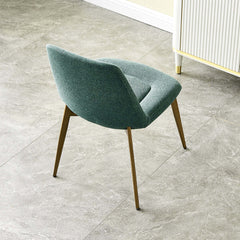 Modern green side chairs upholstered in linen offering comfort and contemporary style