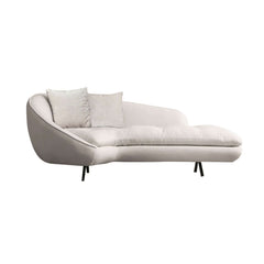 Sleek Chaise Longue Upholstered Linen Sofa with 3-Seater Design