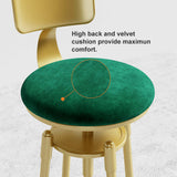 Modern Green Velvet Swivel Adjustable Counter Height Bar Stools Set of 2 with Back
