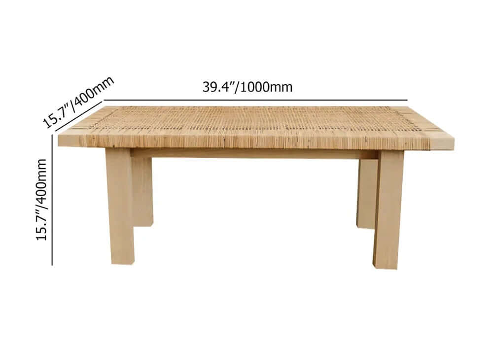 Farmhouse Innovative Woven Rattan Entryway Bench in Natural for Home