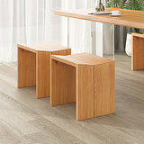 Farmhouse Modern Backless Dining Chair Wood Dining Stool Black Set of 2