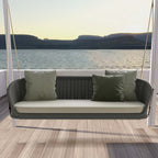 Outdoor Rattan Swing Sofa Hanging Chair with Cushion for Leisure
