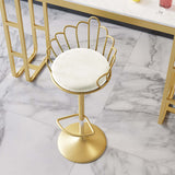 Blue Velvet Counter Height Swivel Bar Stools Set of 2 with Back ＆ for Kitchen Island