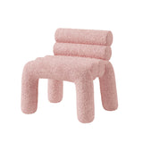 Beige Velvet Accent Chair Upholstery Horizontal Channeled for Living Room