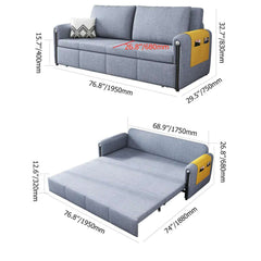 Multi-functional cotton and linen sofa with sleeping and storage features