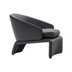 Stylish modern accent chair in deep gray microfiber leather