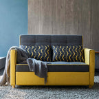 Modern 2 Seat Convertible Sofa Bed, 55.1 inch Full Sleeper, Cotton & Linen Upholstery, Stylish and Functional