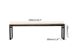 39.4 inch long entryway bench crafted from wood with sturdy metal legs