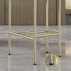 Chic green barstool with plush velvet upholstery and sleek gold legs for a trendy look