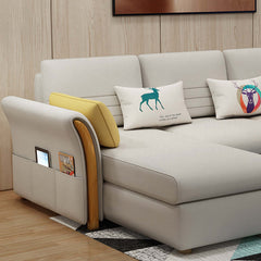 Versatile 90.6 inch convertible sofa with storage, upholstered in LeathAire material